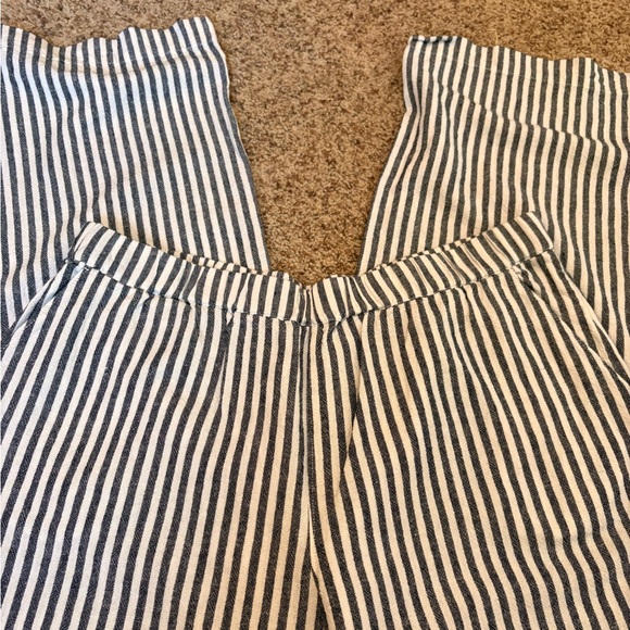 Caslon Navy and White Linen Blend Striped Pants - Picture 4 of 7